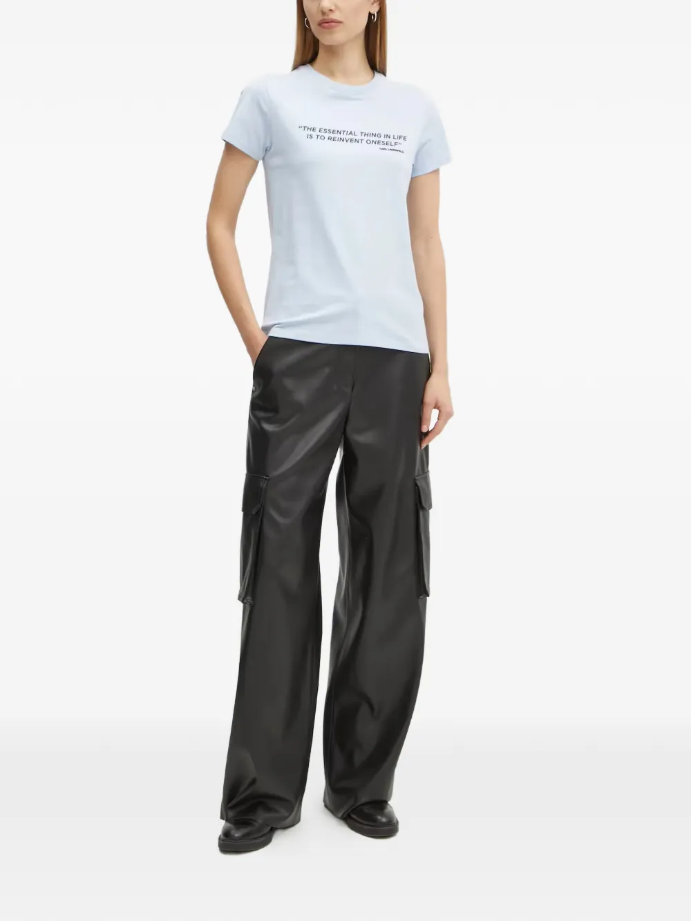 Karl Lagerfeld T-shirt met ronde hals Blauw