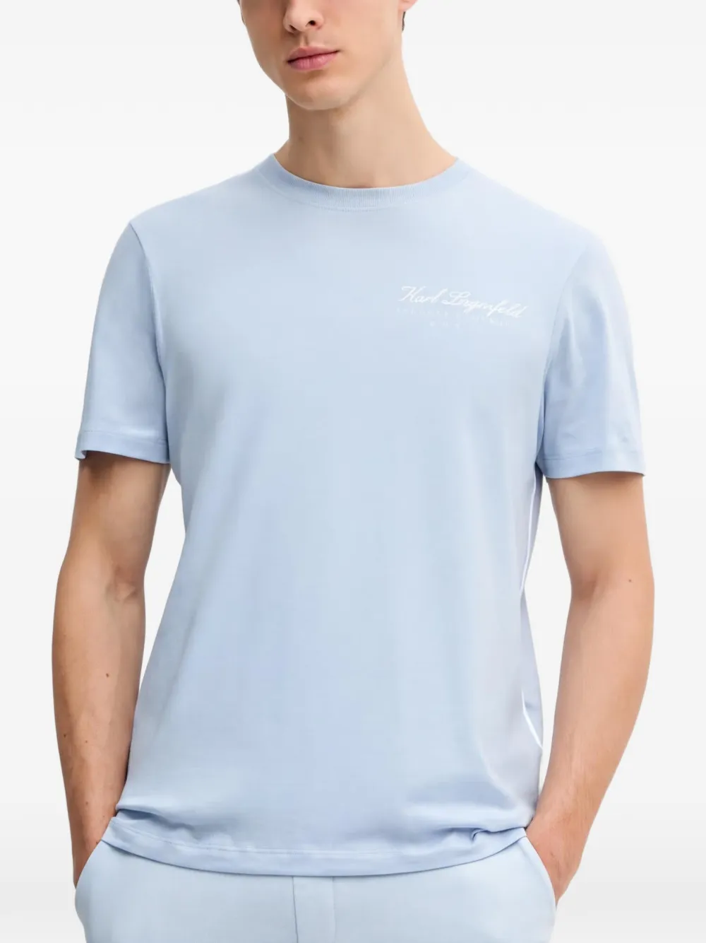 Karl Lagerfeld logo-print T-shirt - Blu
