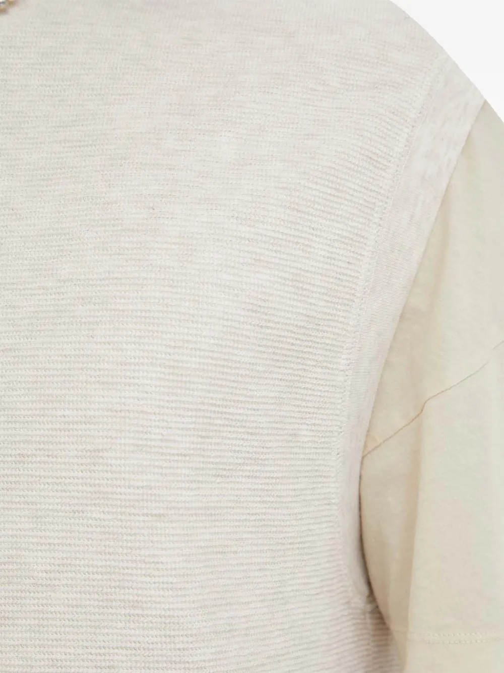 American Vintage Tanktop met gelaagd effect en geribbelde textuur Beige