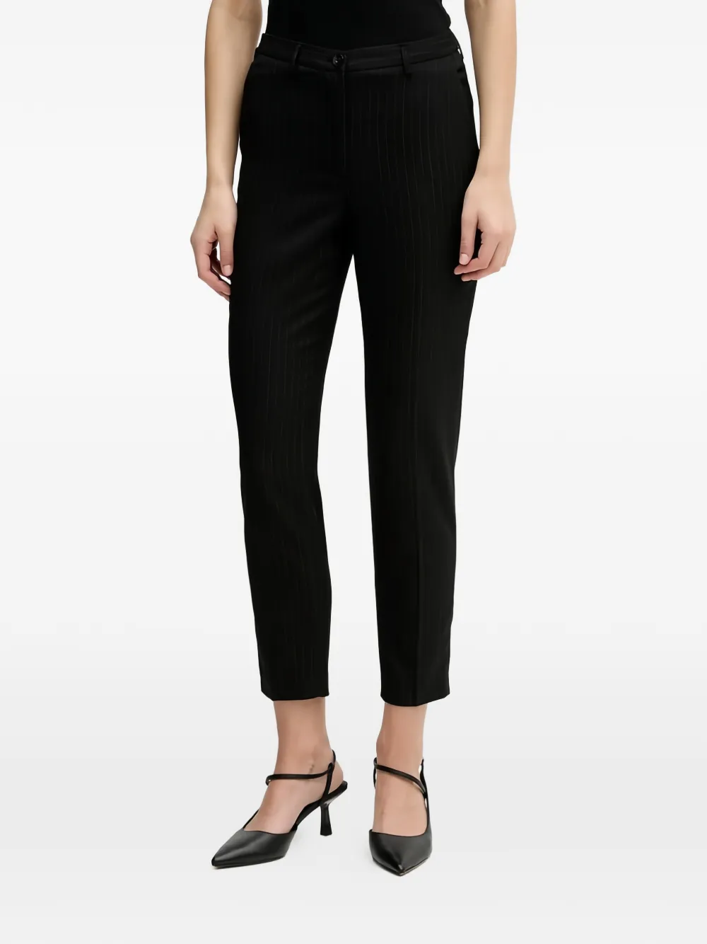 Sisley ankle-length pinstripe trousers - Nero