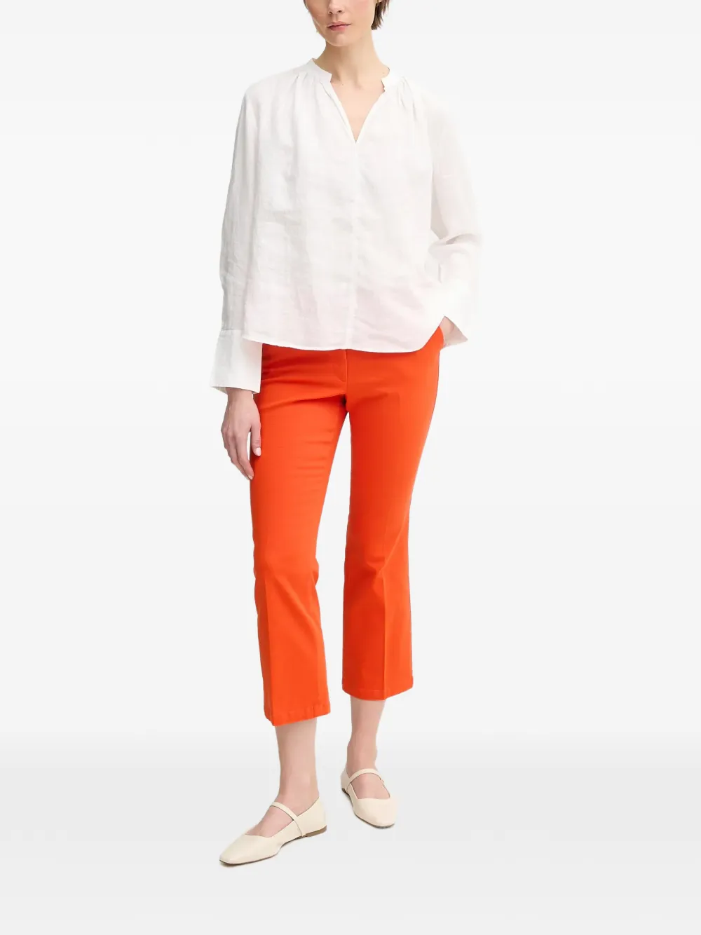Sisley Broek met knoopsluiting Oranje