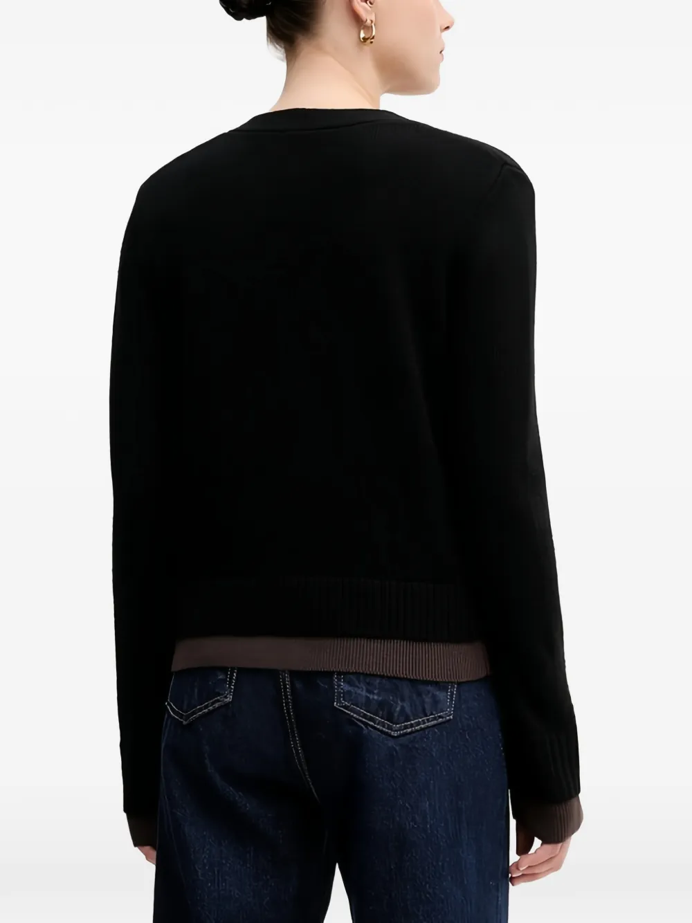 Sisley Vest met knopen en V-hals Zwart