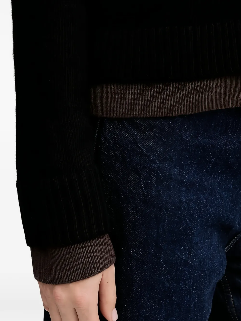 Sisley Vest met knopen en V-hals Zwart