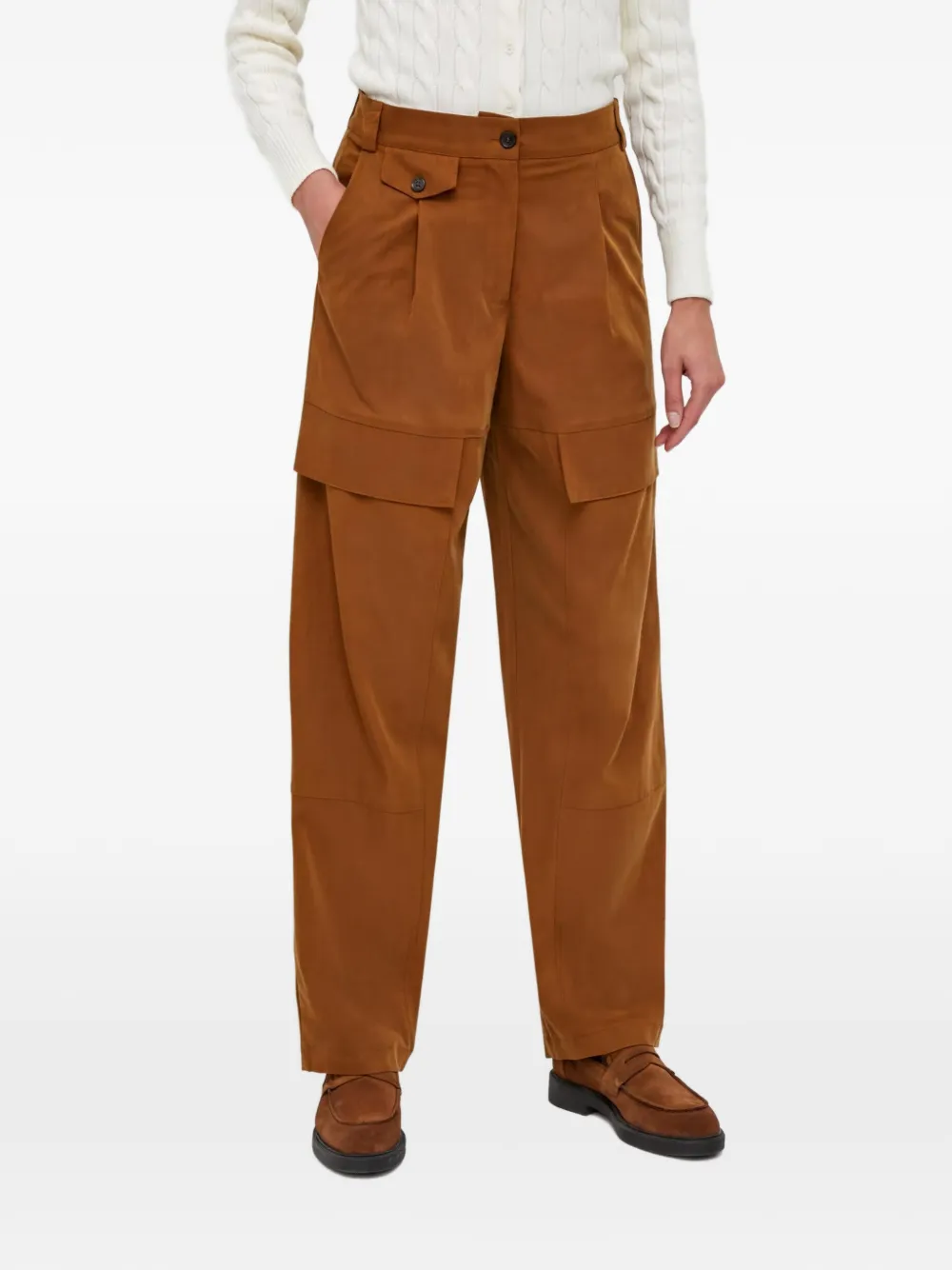 Sisley high-waist trousers - Marrone