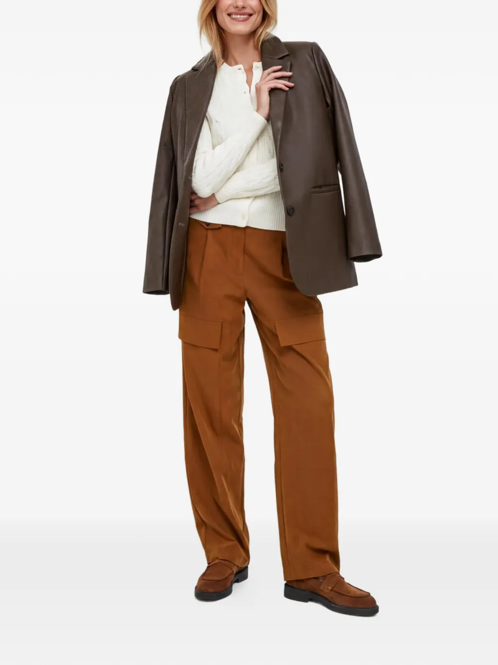 Sisley High waist broek Bruin