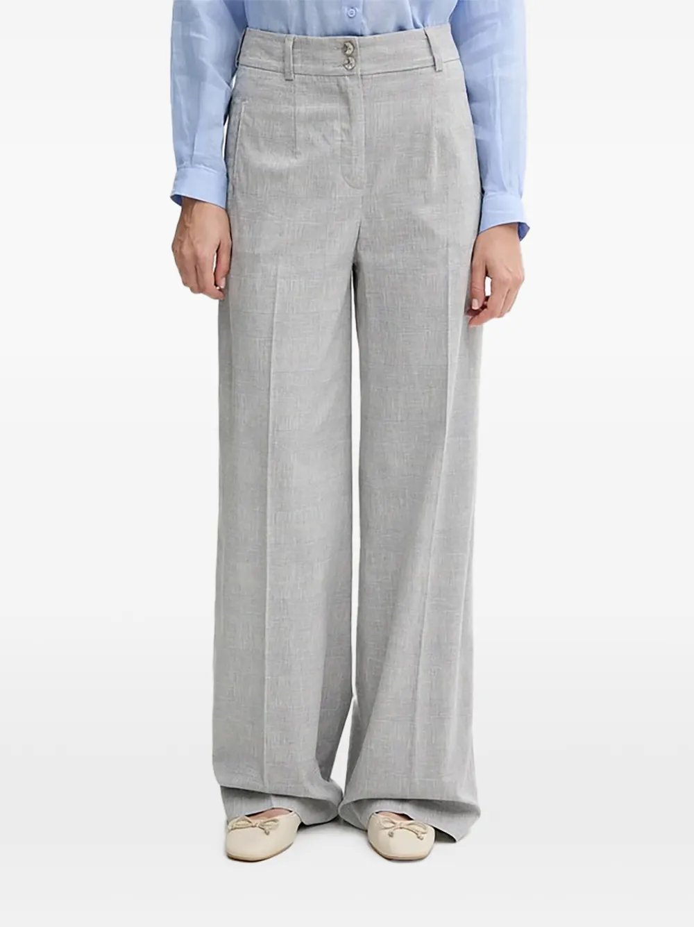 Sisley button-fastening pleated pants - Grigio