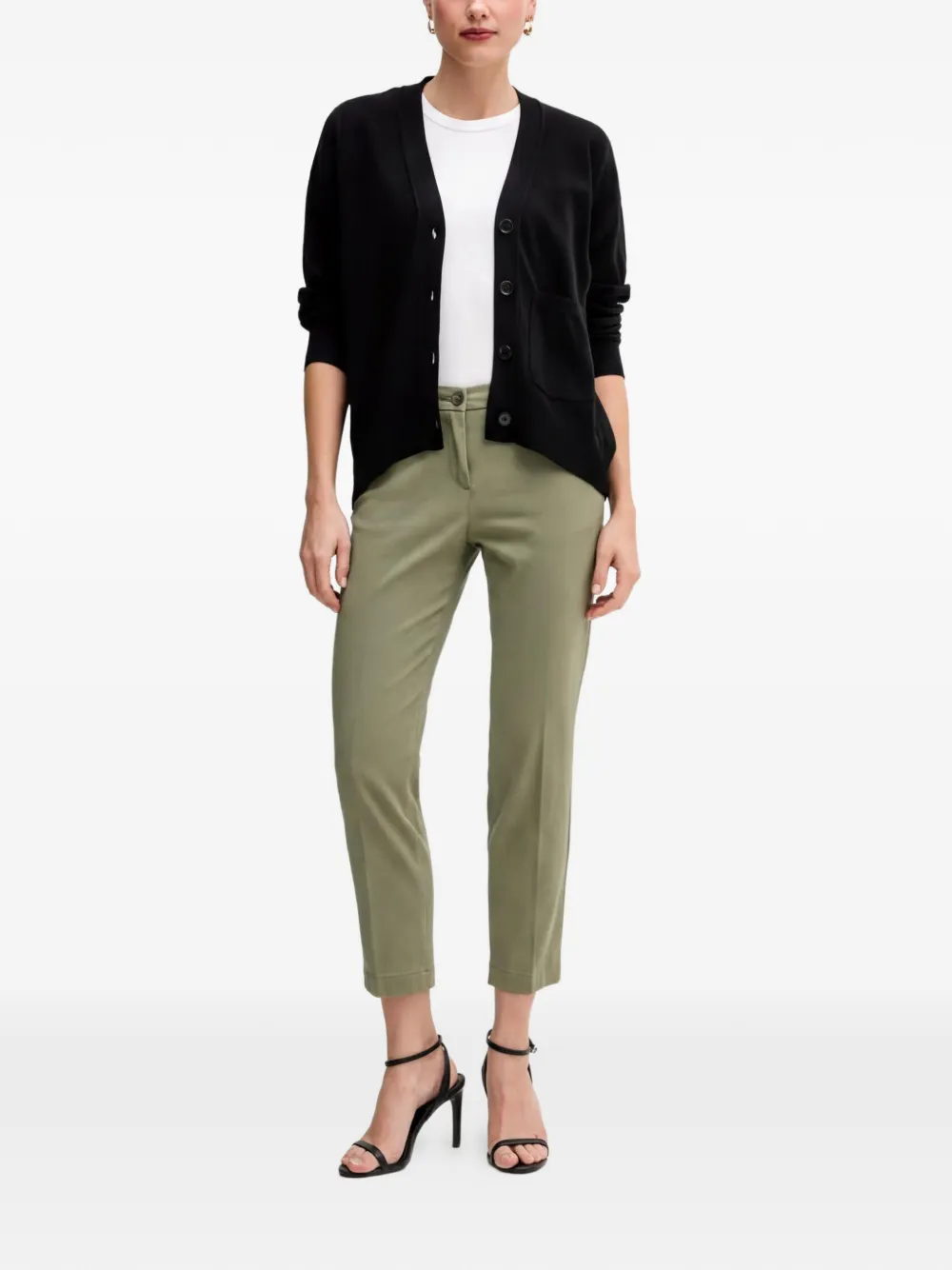 Sisley Broek met textuur Groen