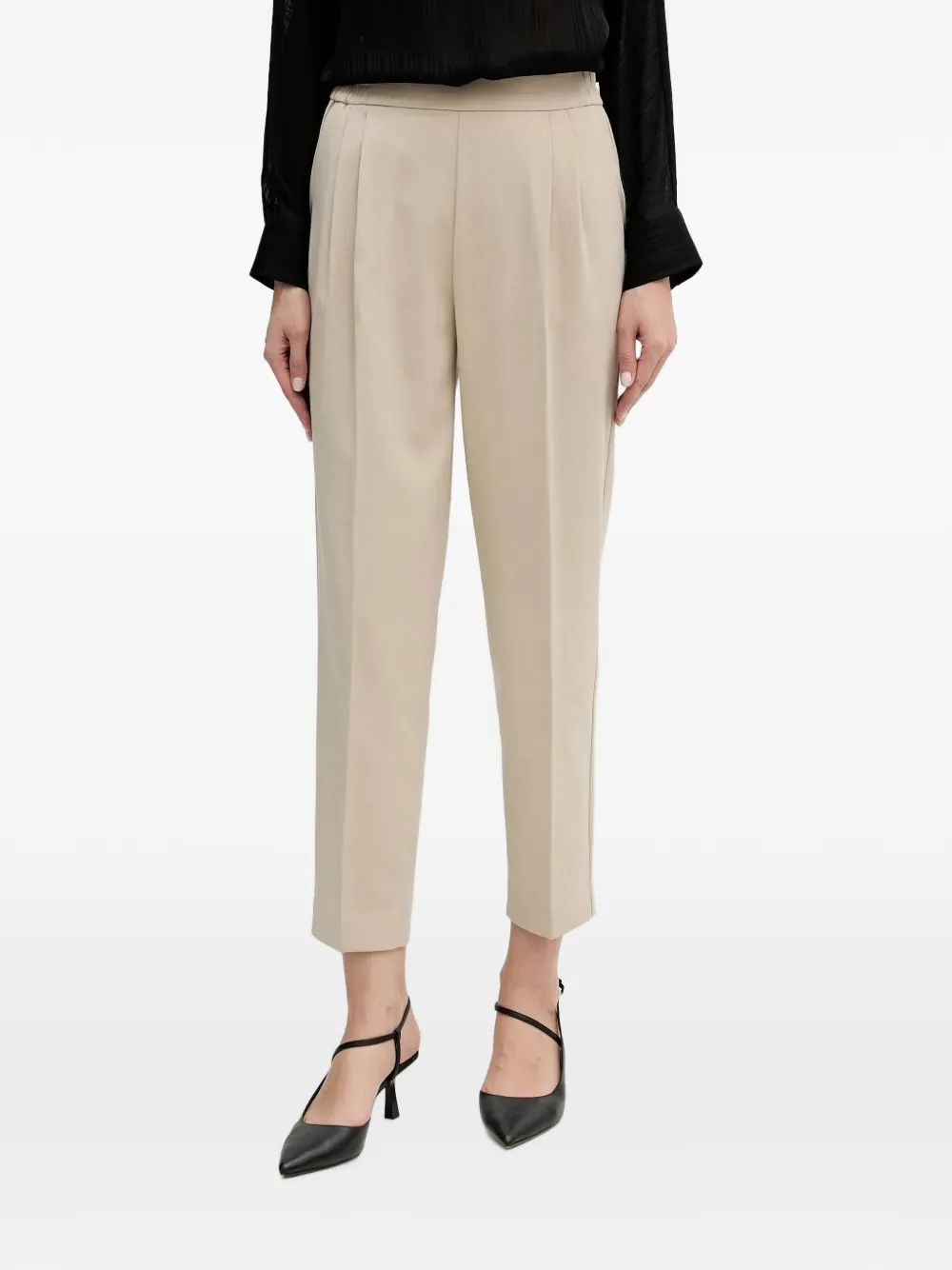 Sisley Pantaloni crop con pieghe - Toni neutri