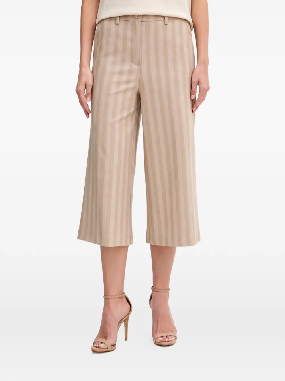 Sisley Pantaloni Evasé a righe - Toni neutri