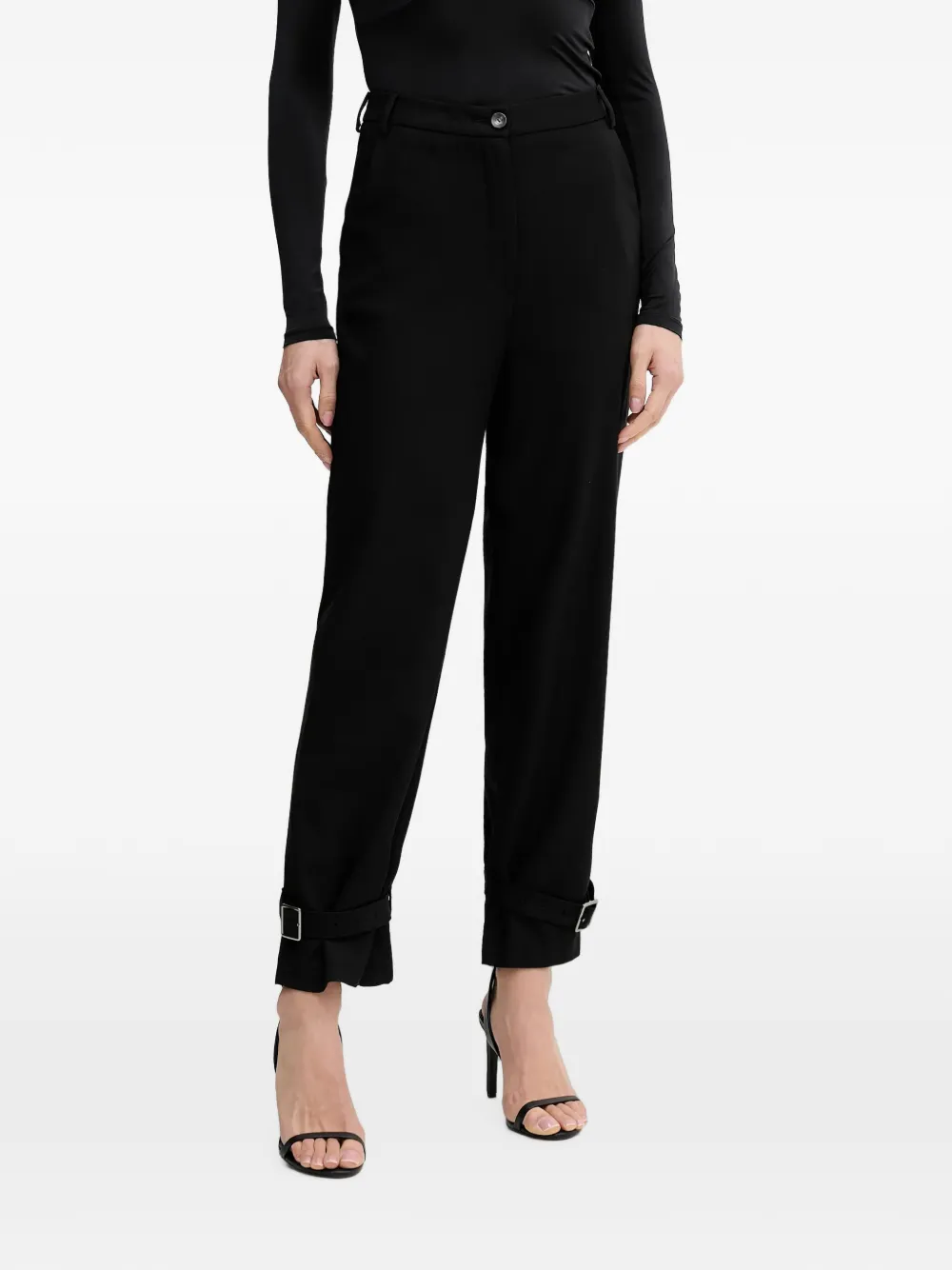 Sisley Pantaloni dritti con fibbia - Nero