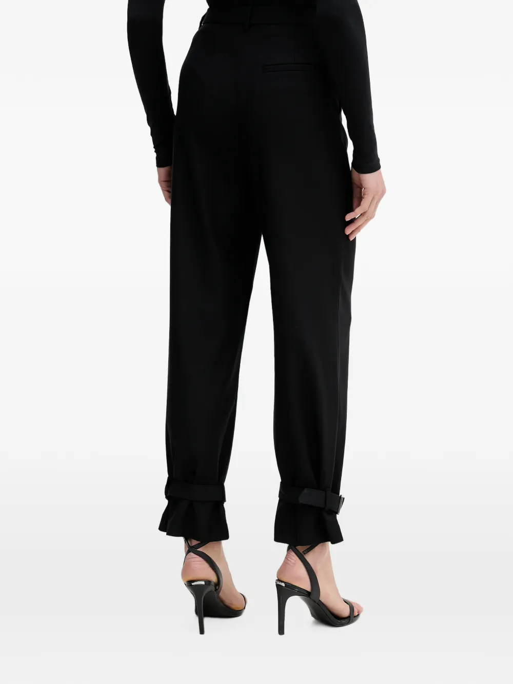 Sisley Straight broek met gesp Zwart