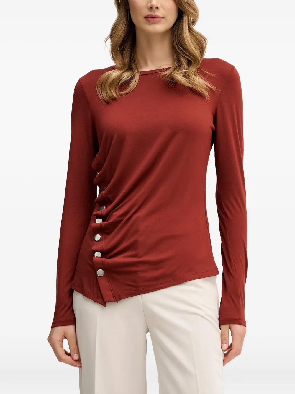 Sisley Top con bottoni - Rosso