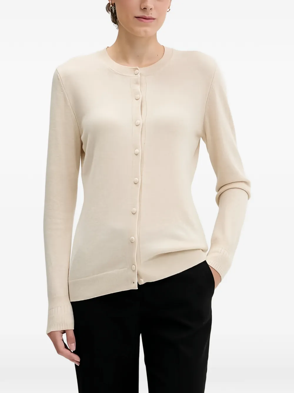 Sisley Cardigan girocollo con bottoni - Toni neutri