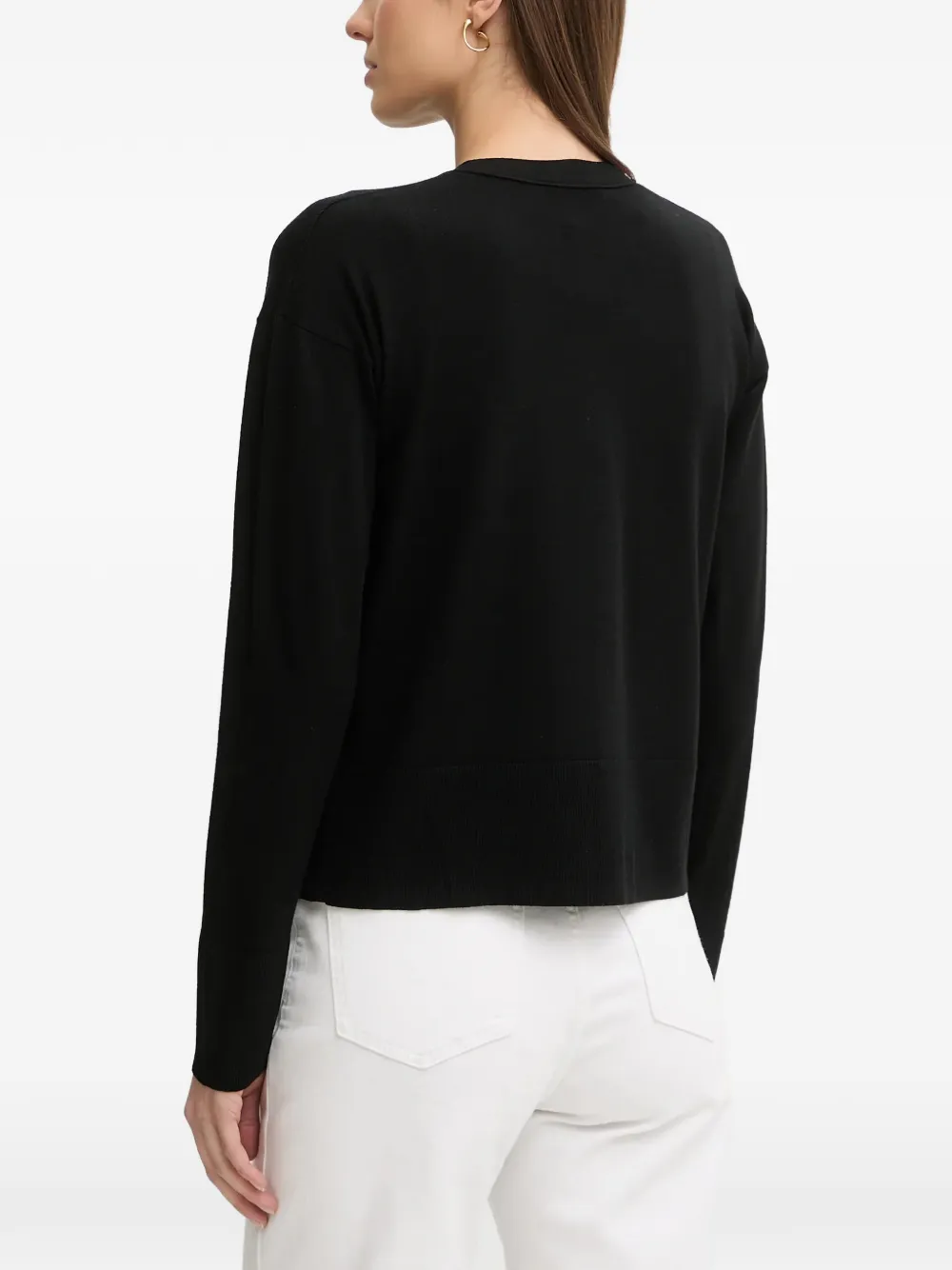 Sisley Button-up vest met V-hals Zwart