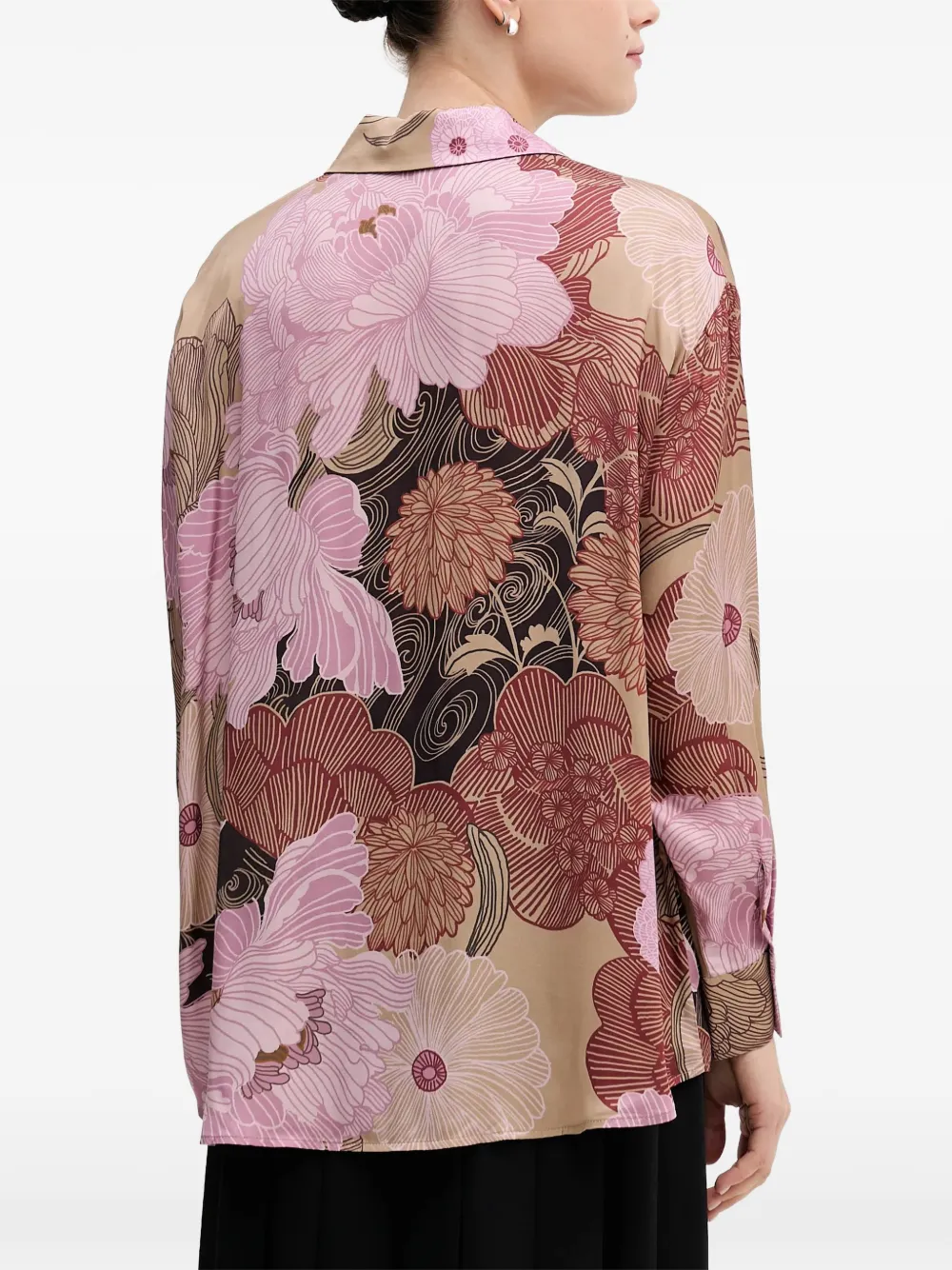 Sisley floral-pattern shirt Bruin