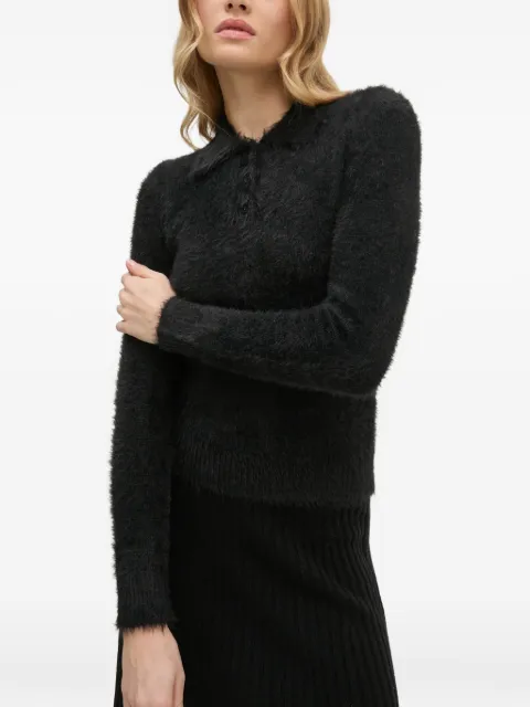 Sisley buttoned polo-collar jumper