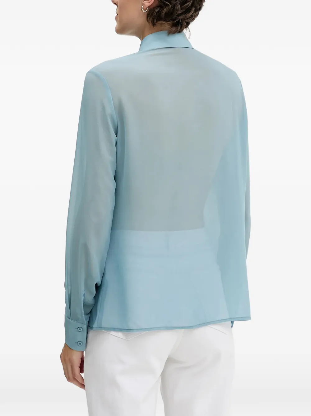 Sisley ruffled collared shirt Blauw