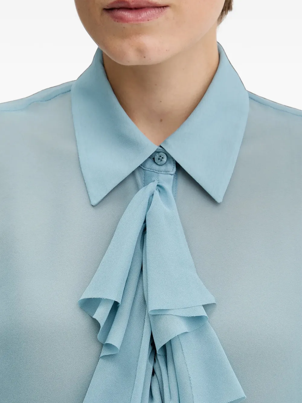 Sisley ruffled collared shirt Blauw