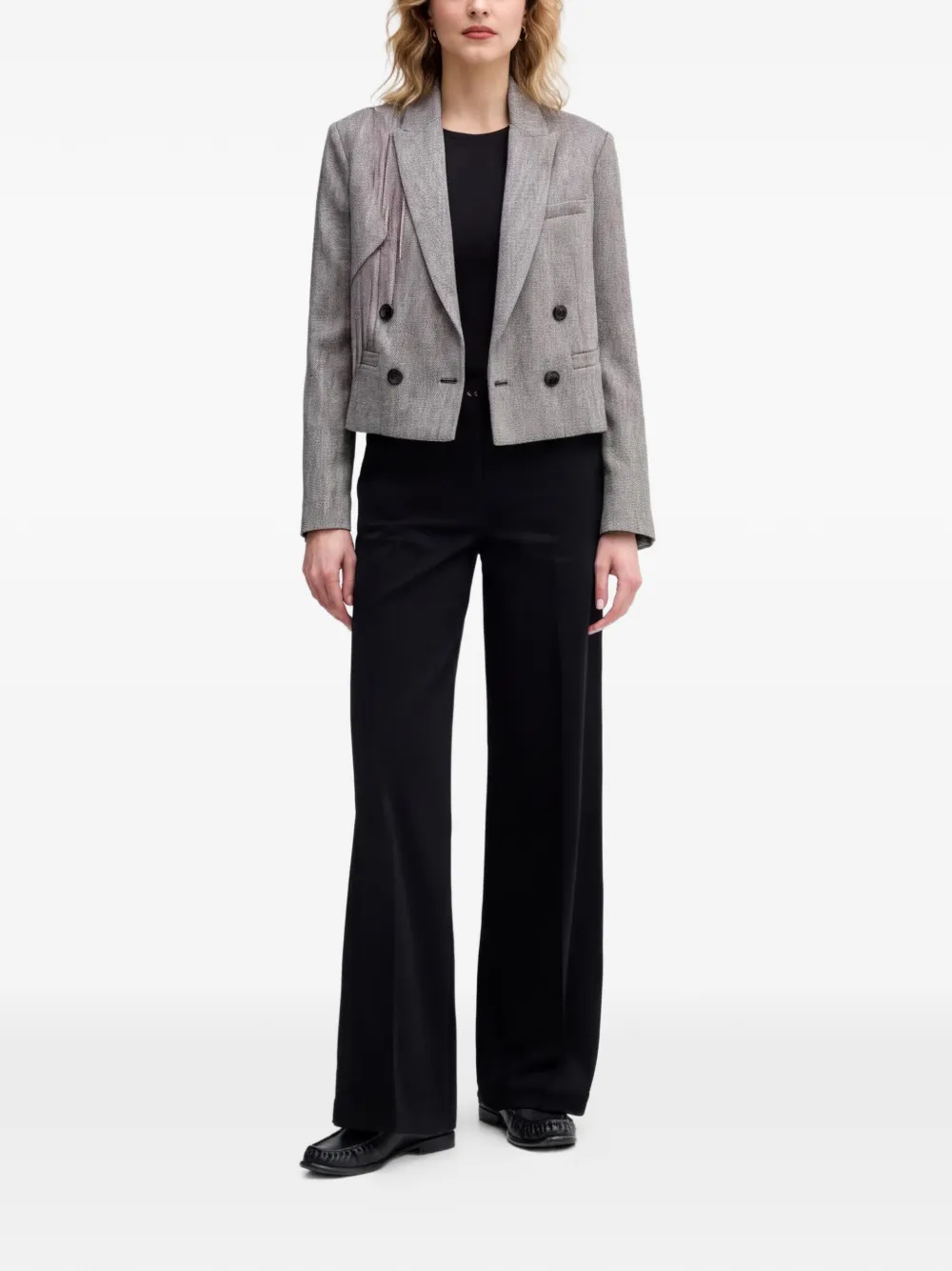 Sisley Broek met wijde pijpen Zwart