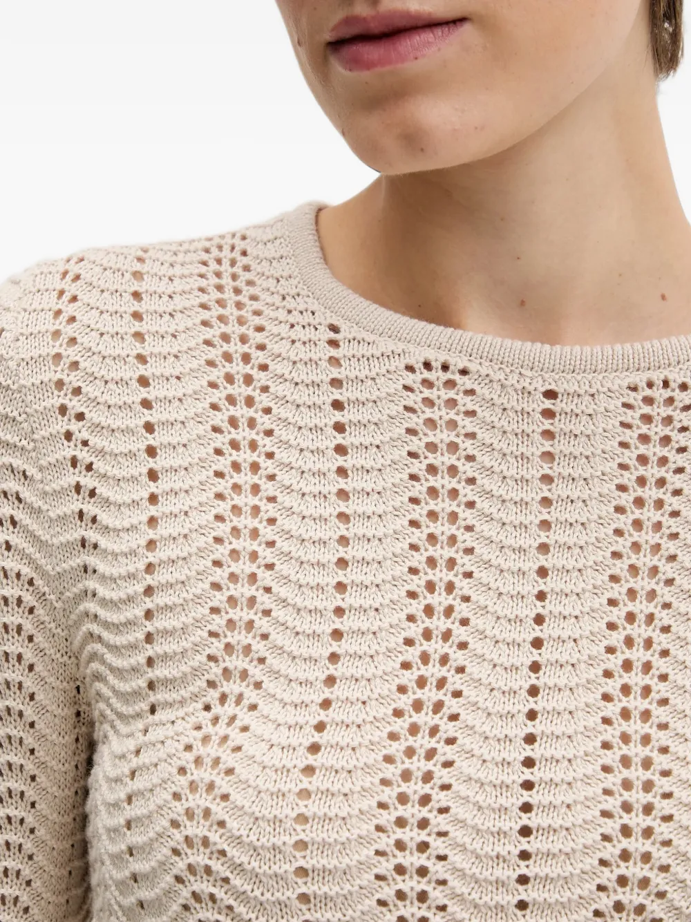 Sisley Opengebreide trui Beige