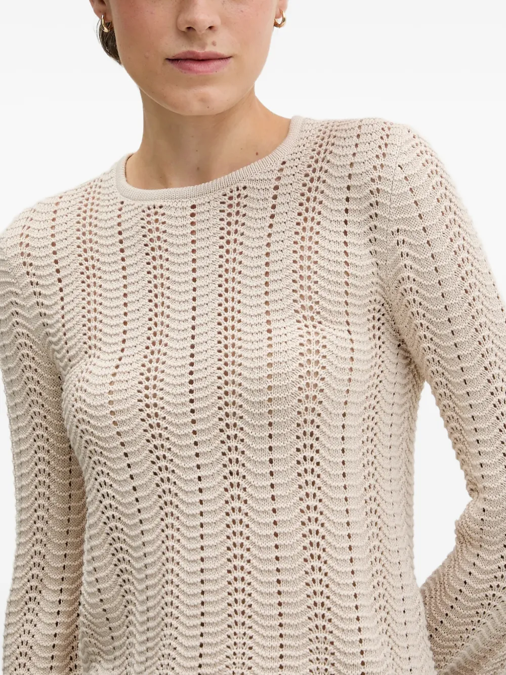 Sisley Opengebreide trui Beige