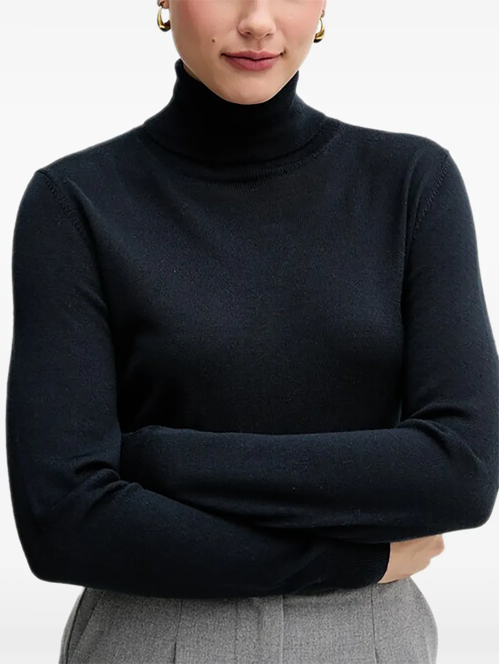 Sisley roll-neck sweater Blauw