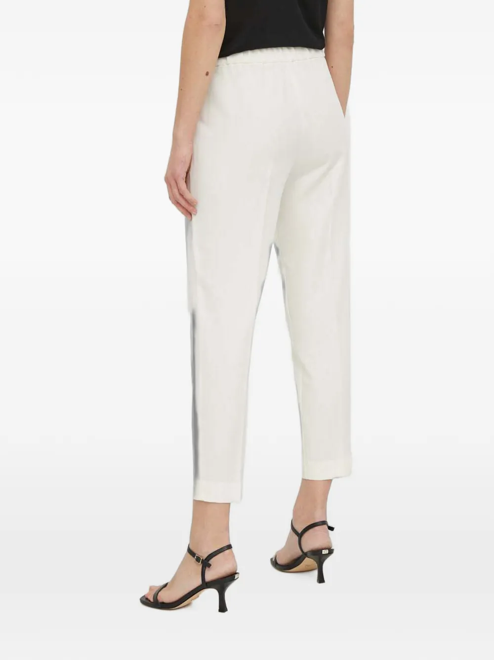 Sisley Pantalon met elastische tailleband Wit