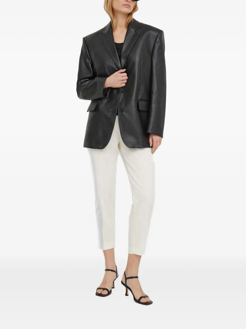 Sisley Pantalon met elastische tailleband Wit
