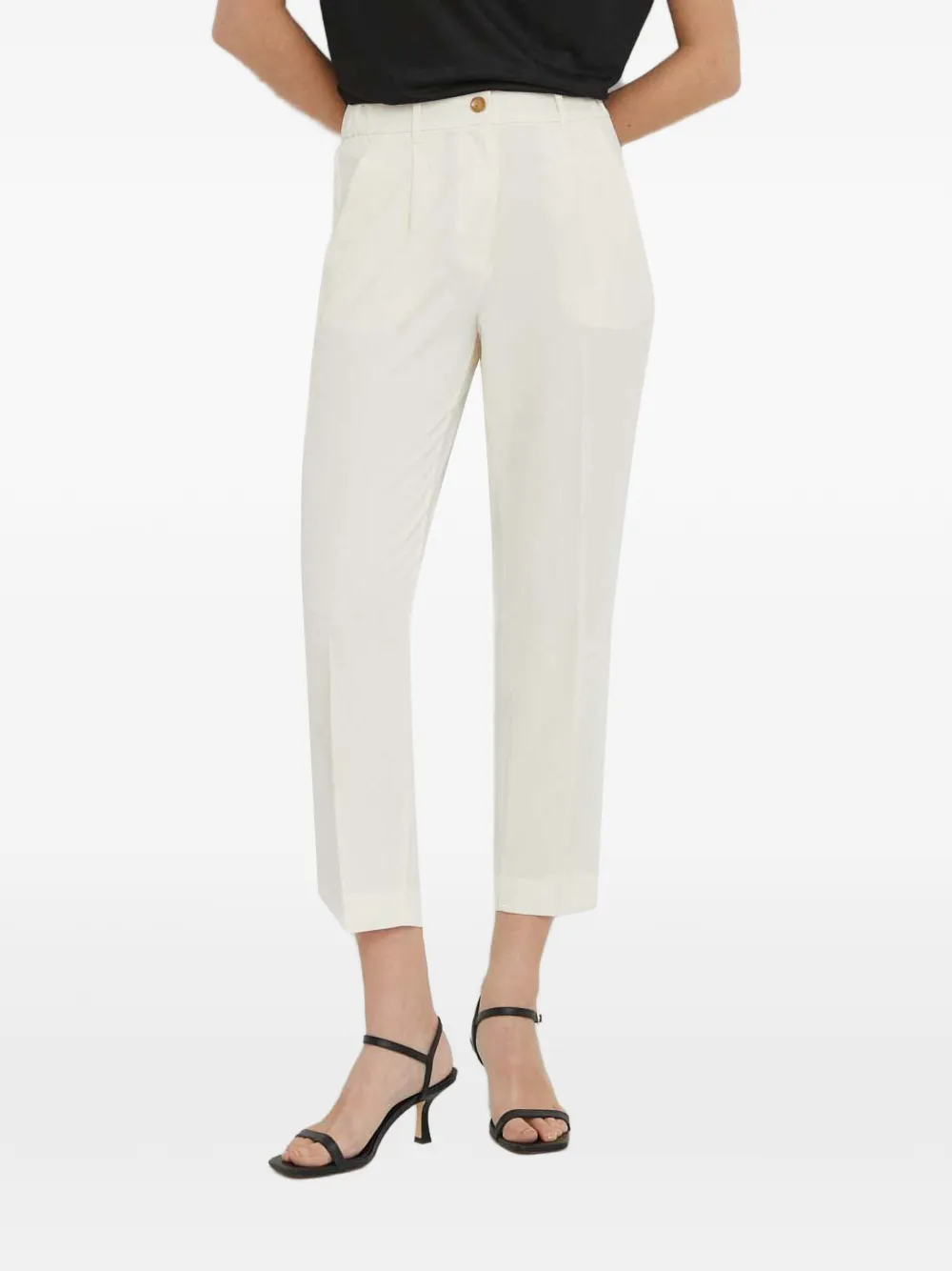 Sisley pantalon de tailleur à taille élastique - Blanc