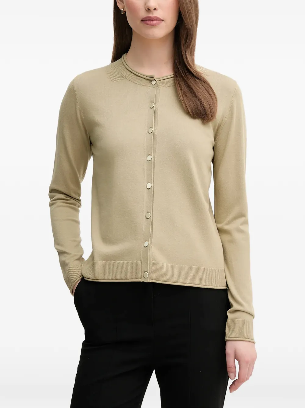 Sisley Paris Button-fastening Cardigan In Neutral