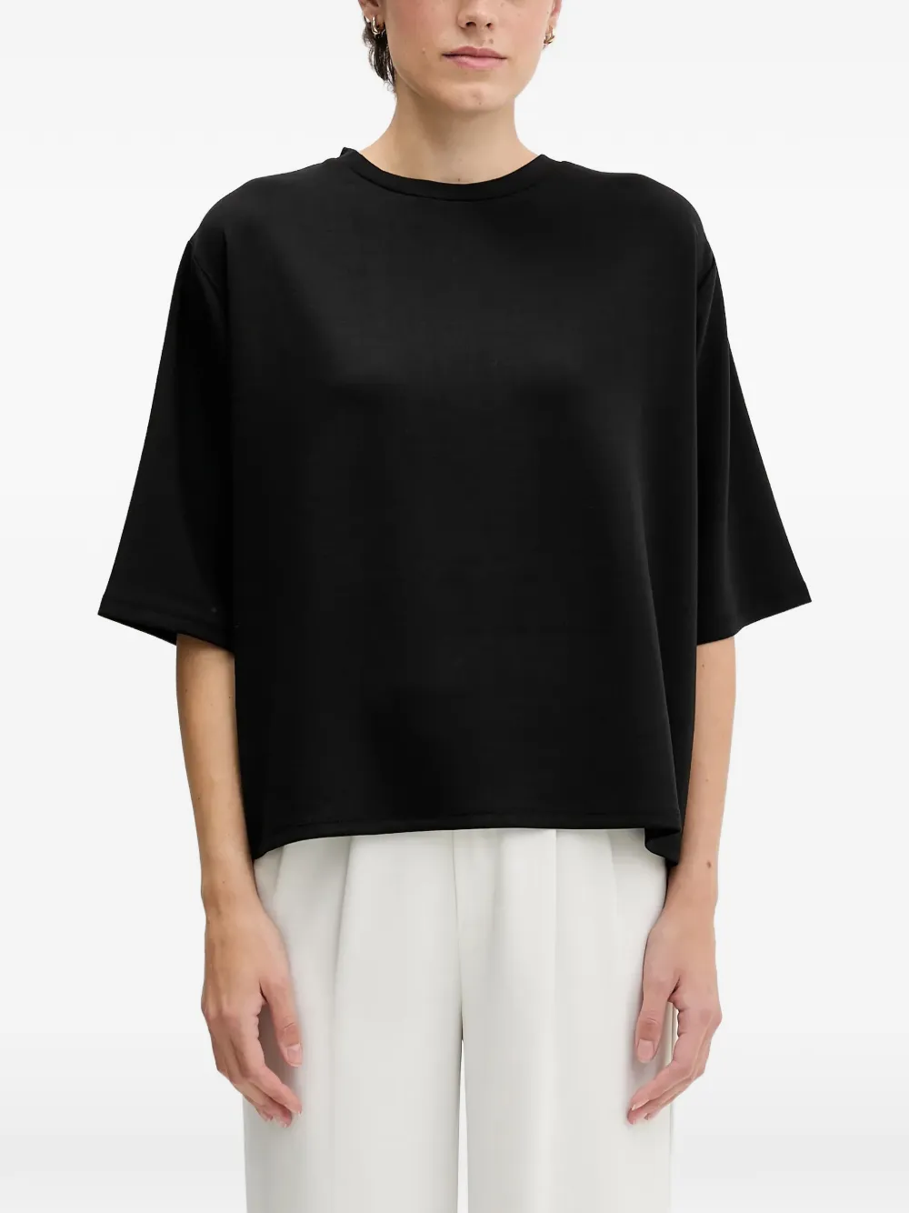 Sisley T-shirt con effetto a strati sul retro - Nero