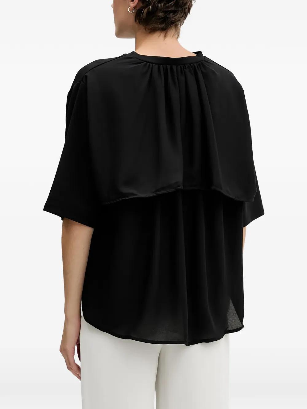 Sisley T-shirt met gelaagde achterkant Zwart