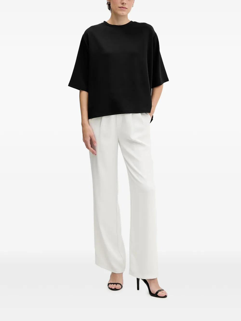 Sisley T-shirt met gelaagde achterkant Zwart