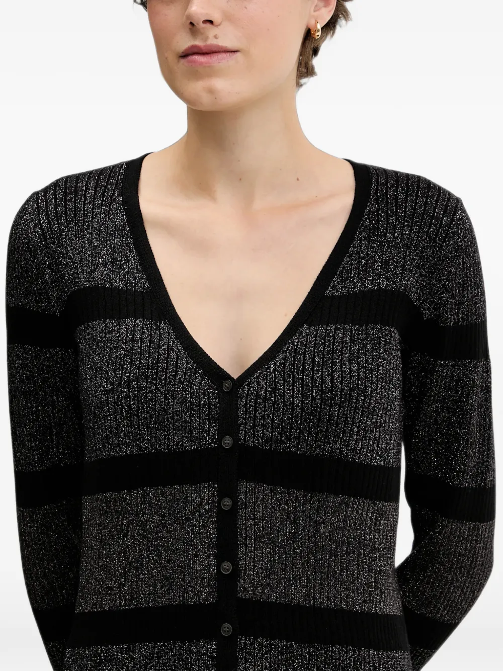 Sisley Gestreept vest met knopen Grijs