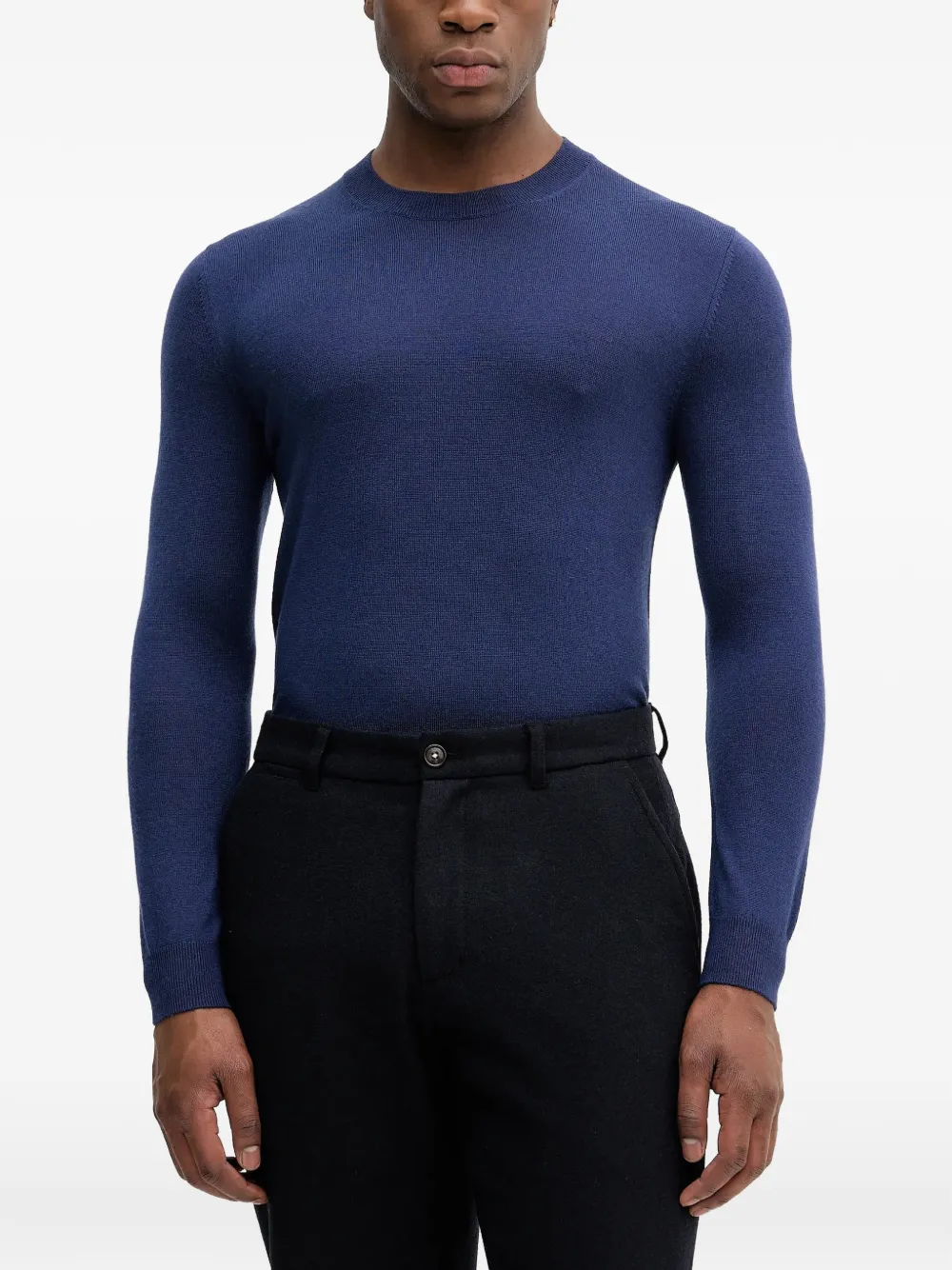 Sisley long-sleeve knitted T-shirt - Bleu