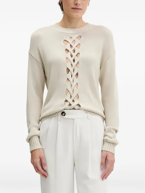 Sisley lattice-detailing fine-knit sweater