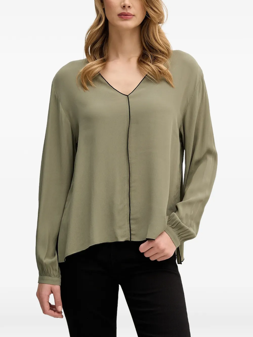 Sisley Blusa con scollo a V - Verde