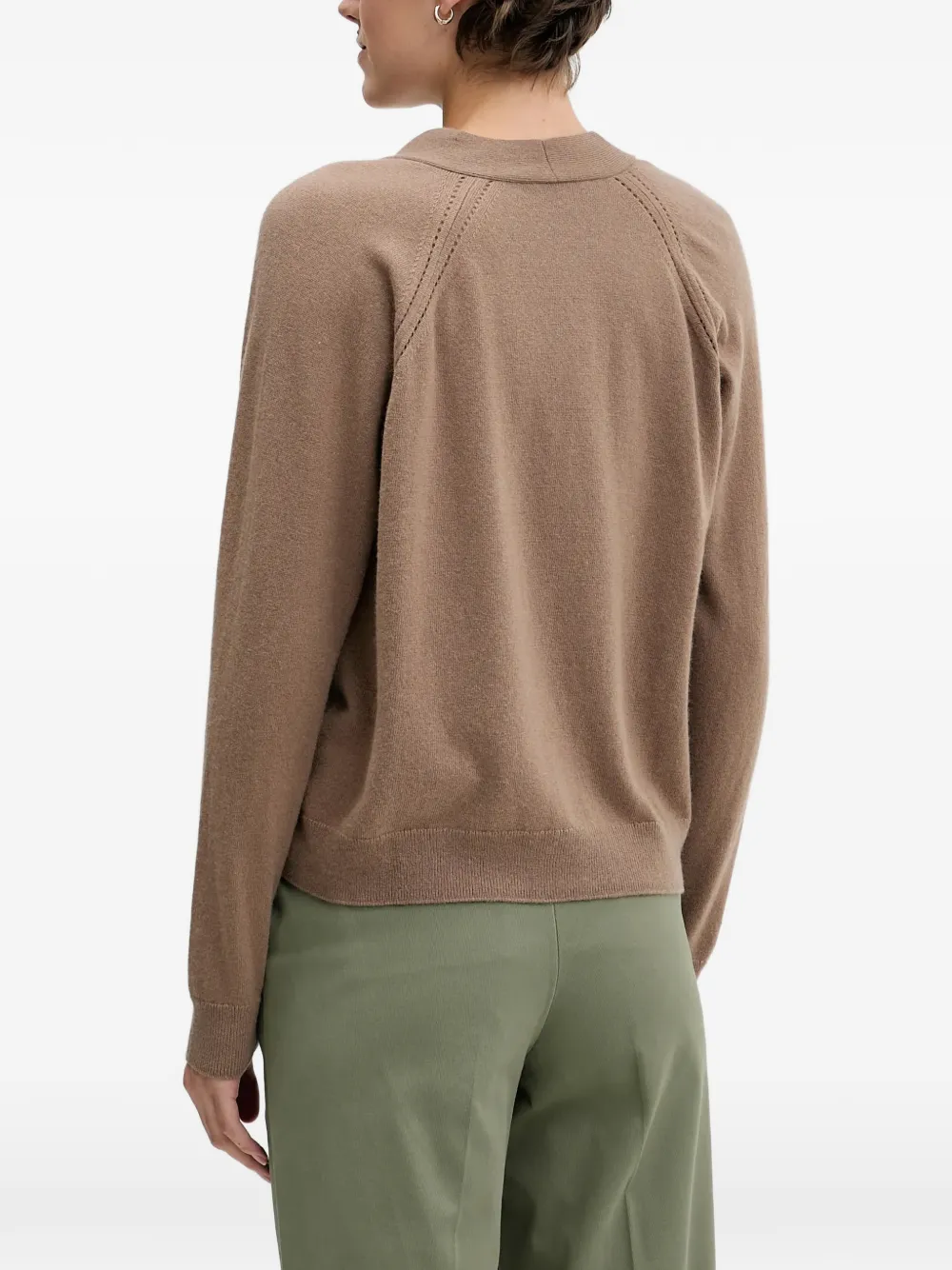 Sisley Vest met V-hals en knoop Bruin