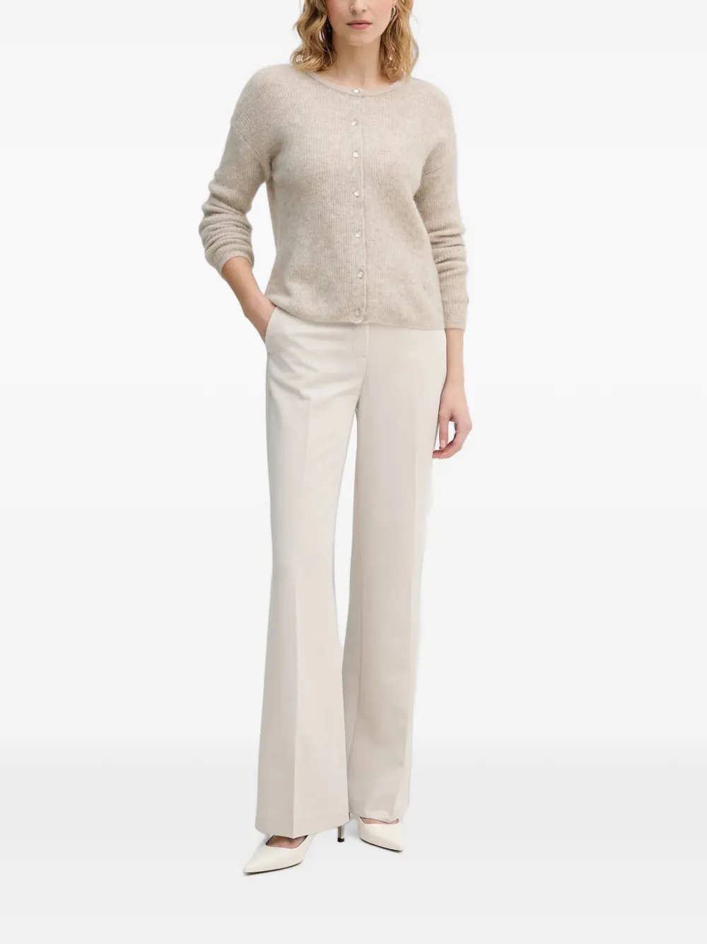 Sisley Broek met platte voorkant Beige