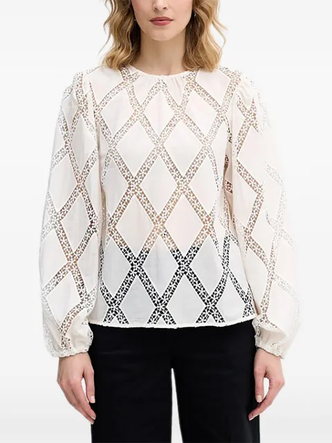Sisley lace-details blouse