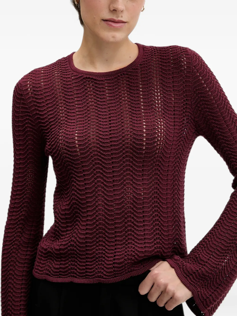 Sisley Trui met ronde hals Rood