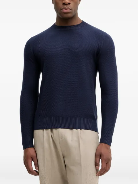 Sisley textured crew neck sweater