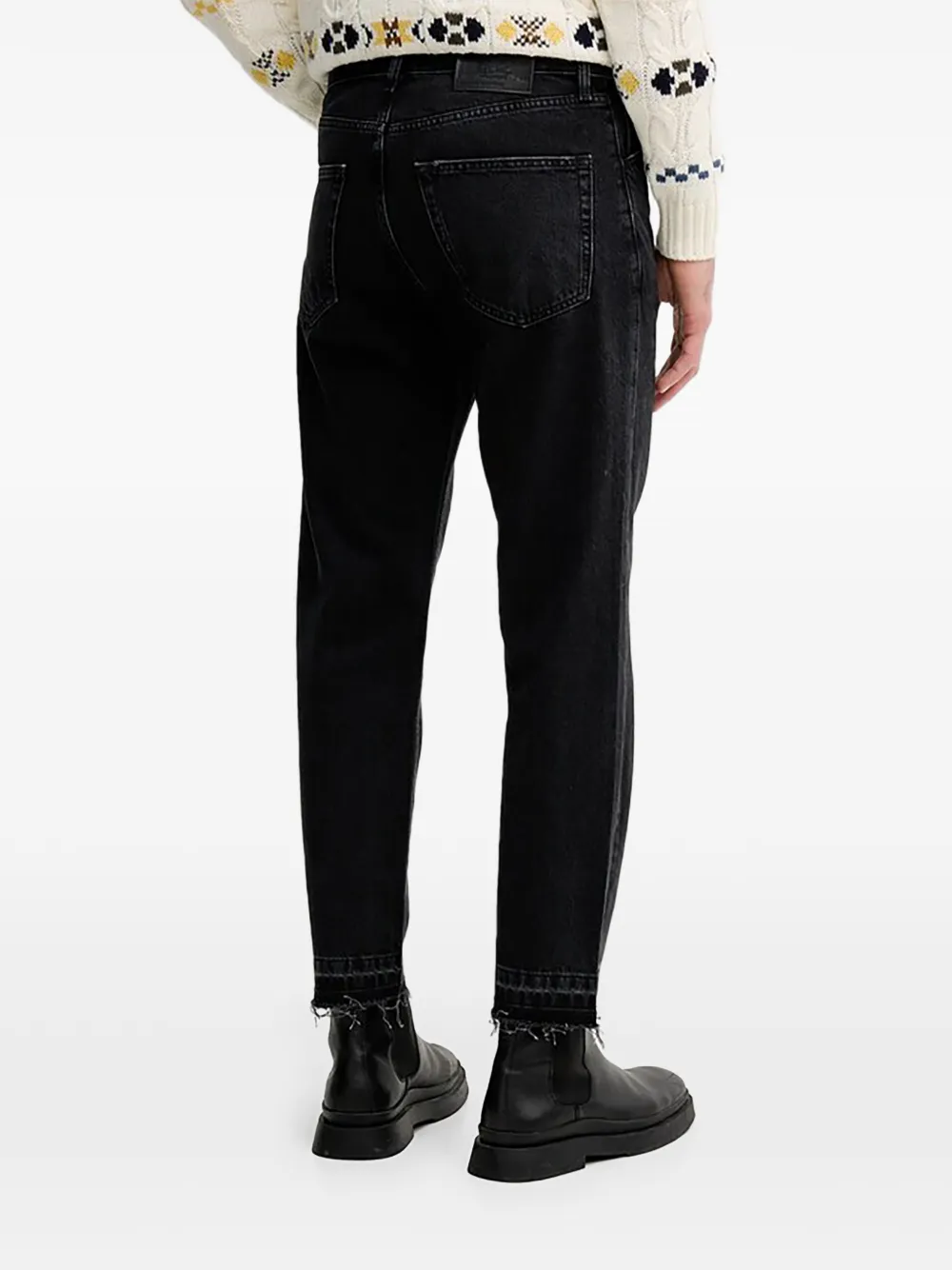 Sisley Jeans met franje afwerking Zwart