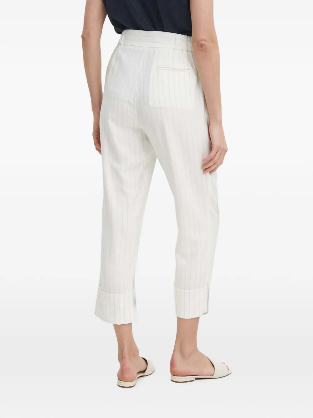 Sisley Broek met krijtstreep Wit