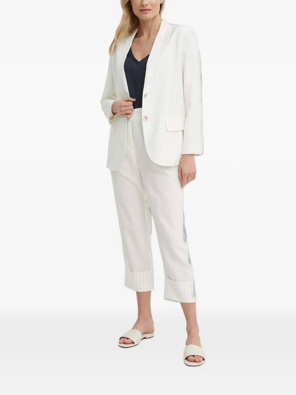 Sisley Broek met krijtstreep Wit