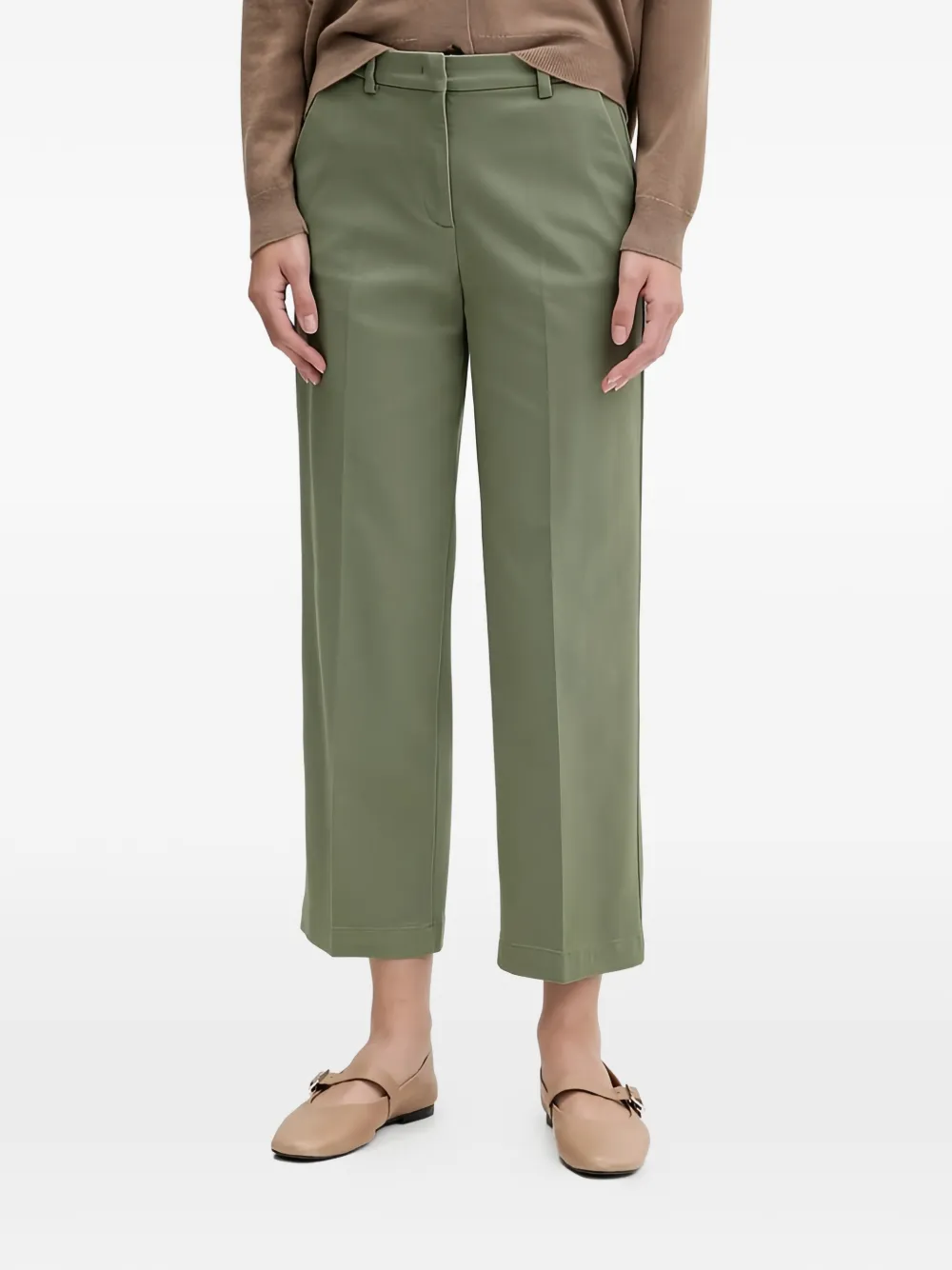 Sisley belt-loop trousers - Verde