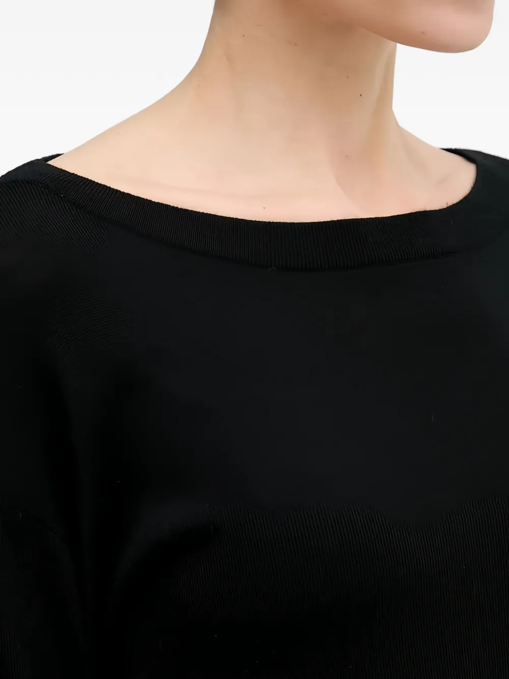 Sisley Gebreide top met boothals Zwart