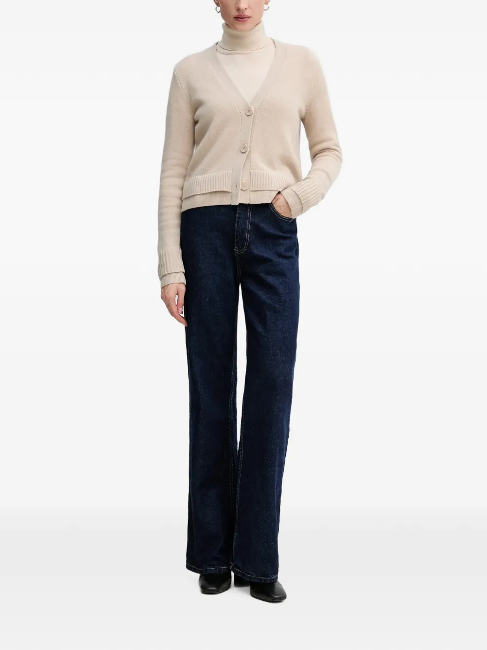 Sisley V-neck cardigan Beige