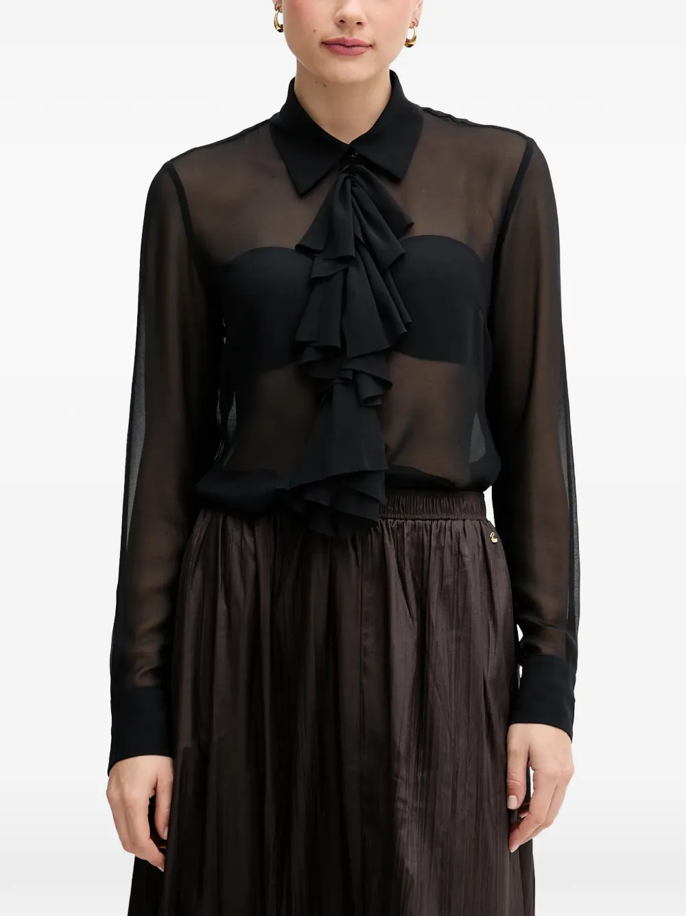 Sisley ruffled long-sleeve shirt