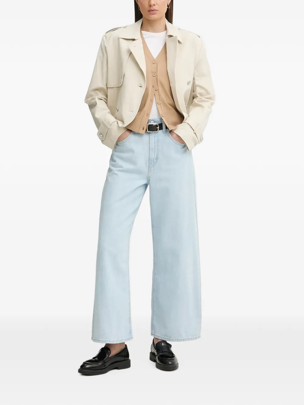 Sisley Vest met V-hals Bruin